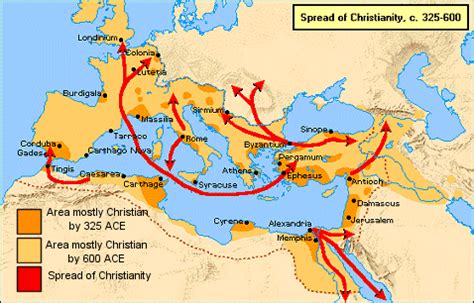 Map Of Gospel Spread Spread Of Christianity Christianity Roman