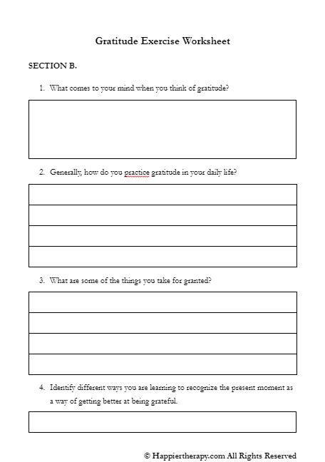 Gratitude Exercise Worksheet HappierTHERAPY