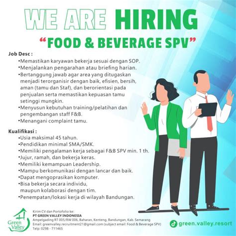 Lowongan Kerja Food Beverage Spv Di Pt Green Valley Indonesia