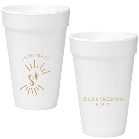 Wedding 16 Oz Styrofoam Cup Personalized Party Custom Cups For Your