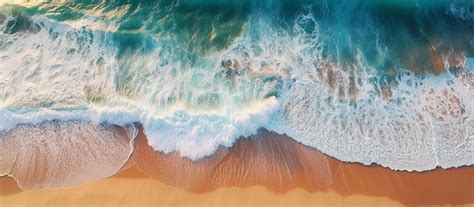 Premium AI Image | Waves on the beach as a background aerial view