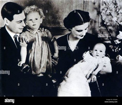 The Duke and Duchess of Kent with two of their children at family Stock ...