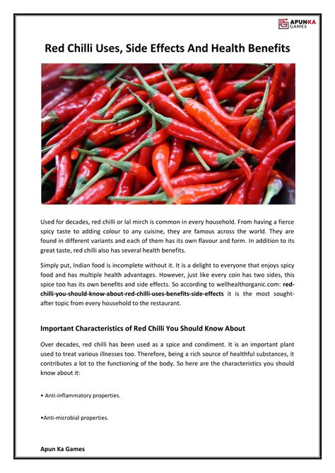 PPT Red Chilli Uses Side Effects And Health Benefits PowerPoint