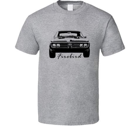 1968 Firebird Grill View With Model Name Heather Grey T Shirt | Pilihax