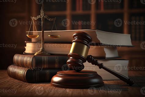 Judge Gavel And Law Books In Court Law And Justice Background Concept