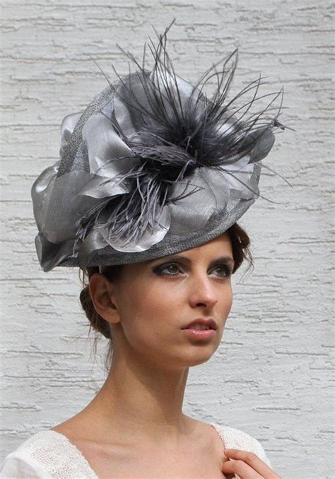 Silver Kentucky Derby Hat Grey Royal Ascot Fascinator Hat Etsy