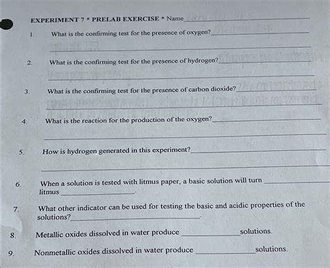 Solved Experiment 7 ﻿prelab Exercise ﻿namewhat Is The