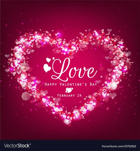 Sparkle bright background with pink heart Vector Image