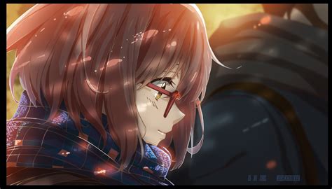 Anime Anime Girls Glasses Kyoukai No Kanata Kuriyama Mirai Scarf Screenshot Mangaka Hd