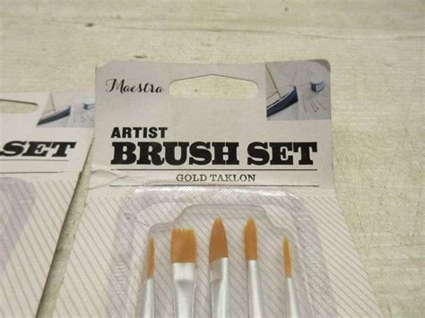 Packs Of Maestra Artist Brush Sets Gold Taklon Dia