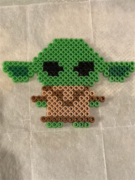 Baby Yoda Standing Perler Beads Perler Beads Easy Perler Bead Images