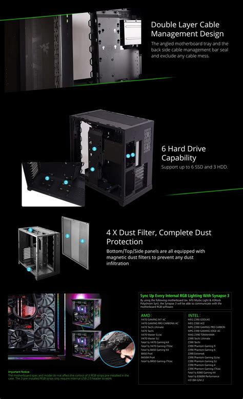 Lian Li Pc O11dx 011 Dynamic Razer Edition Tempered Glass Gaming