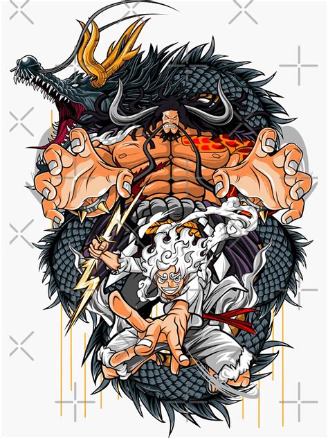 Luffy 5th Gear X Kaido One Piece Sticker For Sale By Shopnime Redbubble