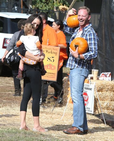 Ian Ziering and his wife Erin take their daughter Mia to the Mr. Bones ...