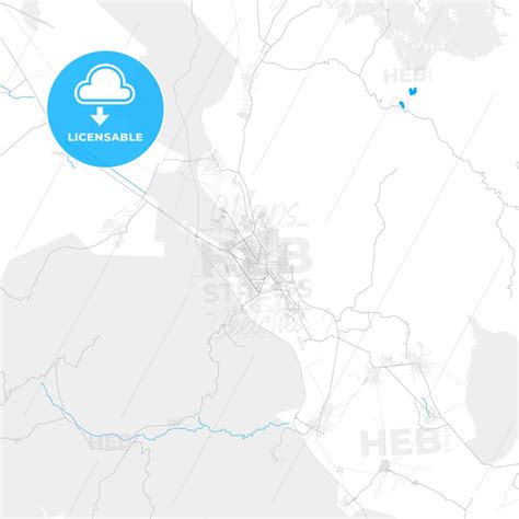 Rich detailed vector map of Tehuacán, Puebla, Mexico - HEBSTREITS