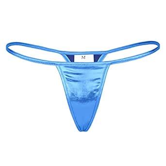 CHICTRY Bragas Tangas Sexy Mujer Ropa Interior de Cuero Latex Lencería Erótico Slip Bikini Mini