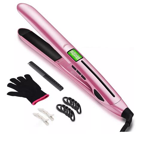 Plancha Belug Para Cabello Cer Mica Rosa Con Accesorios Coppel