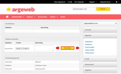 Yourhosting Hoe Maak Ik Een Database Aan Bij Argeweb