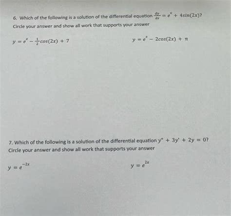 Solved 6 Which Of The Following Is A Solution Of The Chegg