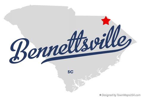 Map of Bennettsville, SC, South Carolina