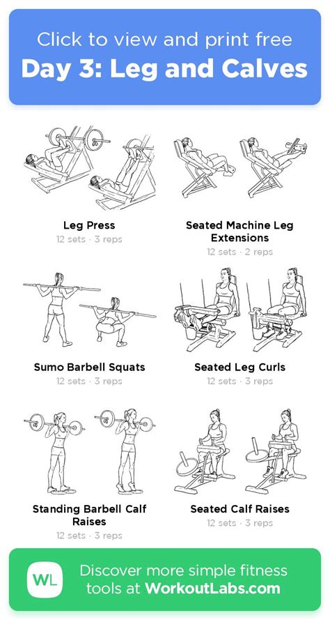 Day 3 Leg And Calves Click To View And Print This Illustrated