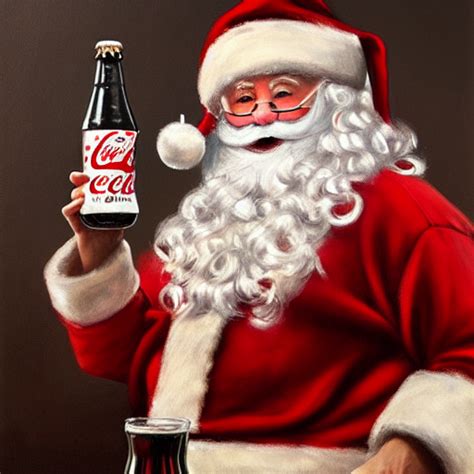 Krea Very Detailed Masterpiece Painting Of Santa Holding A Coca Cola