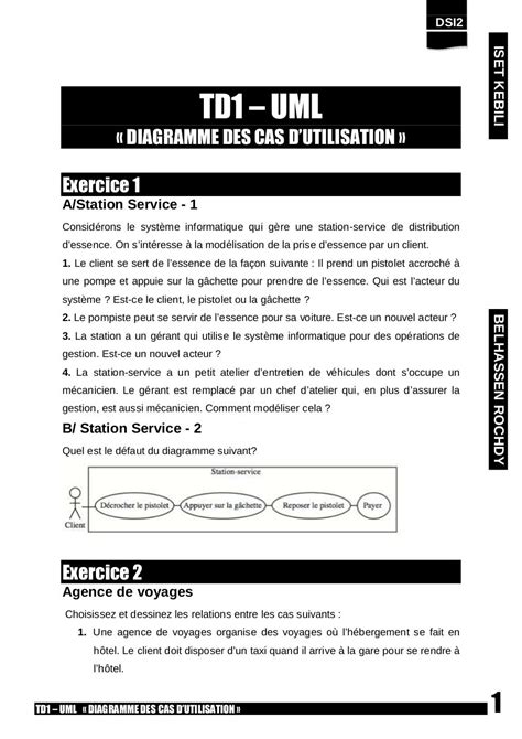 Td1 Uml Diagramme Des Cas Dutilisation Pdf Par Rochdy Fichier Pdf