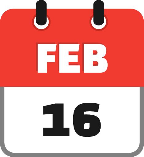 February 16 icon PNG and SVG Vector Free Download