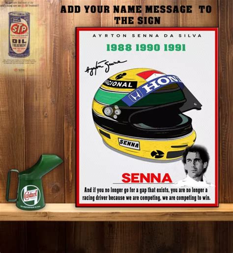 Ayrton Senna Legend F Garage Workshop Shed Vintage Metal Wall Sign