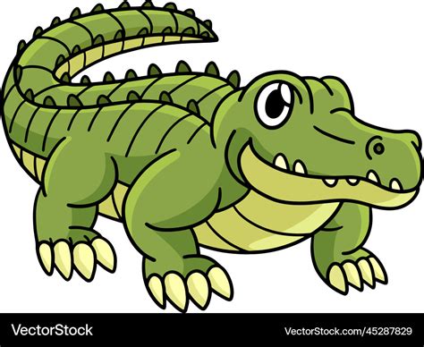 Crocodile marine animal cartoon colored clipart Vector Image