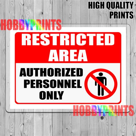 Restricted Area Authorized Personnel Only Signage Laminated Sign