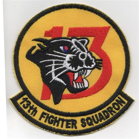 Usaf 13th Fighter Squadron Fs Swirl Ygbsm Wild Weasel F 16 Hook Patch Desert Tan Original