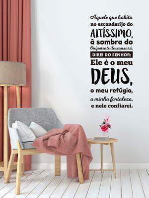 Adesivo De Parede Salmo Fe Religioso Ele E O Meu Deus Compre