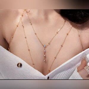 Unbranded Jewelry Golden Chest Chain Body Chain Sexy Bikini Chain Shiny Body Chain Jewelry