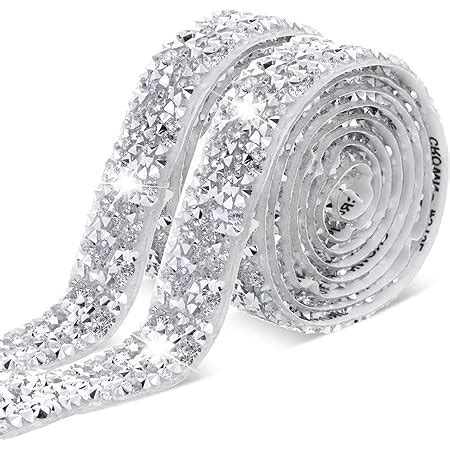 Rolls Silver Resin Rhinestone Ribbons Self Adhesive Crystal Ribbon