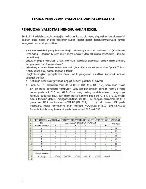 PDF TEKNIK PENGUJIAN VALIDITAS DAN RELIABILITAS PDFSLIDE NET