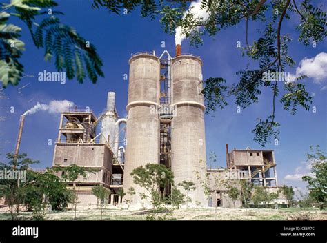 Indian Cement Manufacturing Factory Plant India Asia Stock Photo