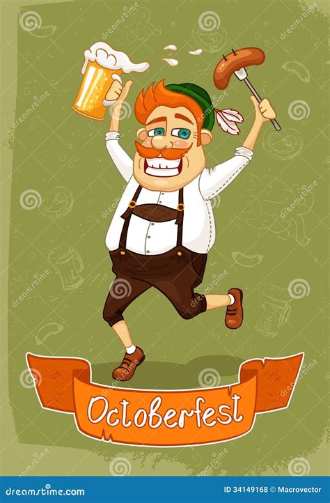 Oktoberfest Poster With Realistic Bottle Of Beer Cartoon Vector | CartoonDealer.com #133773457