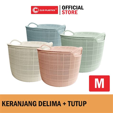 Jual Clio Plastic Storage Basket Tutup DELIMA M Keranjang Serbaguna