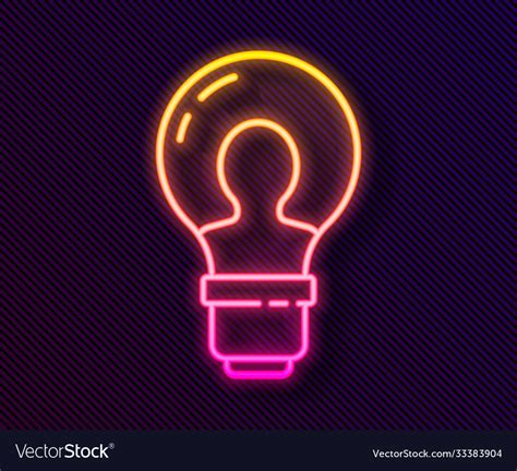 Glowing Neon Line Human Head With Lamp Bulb Icon Vector Image