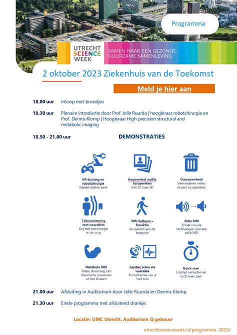 Utrecht Science Week Programma Ziekenhuis Van De Toekomst Utrecht