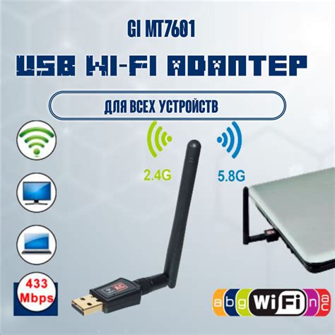 USB Wi Fi адаптер GI MT7601 5dBi антенна WI FI USB для всех