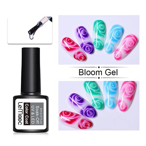 LEMOOC Blooming UV Gel Nail Polish 8ml White Clear Soak Off UV Gel