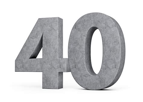 Quarenta Pessoas - 3d número de concreto quarenta 40 dígitos feitos de pedra de concreto ...