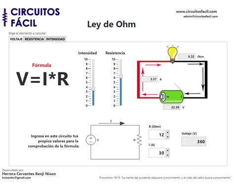 Simulador Ley De Ohm Circuitos Fácil