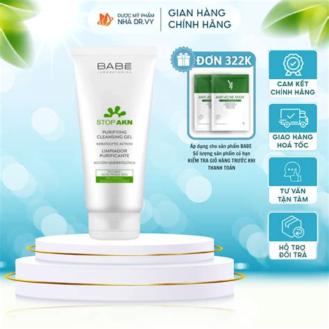 Sữa Rửa Mặt Babe Stop AKN Purifying Cleansing Gel ml Làm Sạch Da