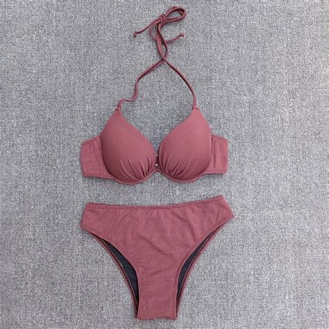 Generic New Sexy Bikini Swimsuit Women S Fashion Underwire Small Big Breasts Gathered