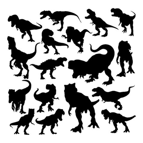 Premium Vector | Vector dinosaur t rex silhouette