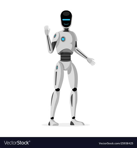 Futuristic humanoid robot flat Royalty Free Vector Image