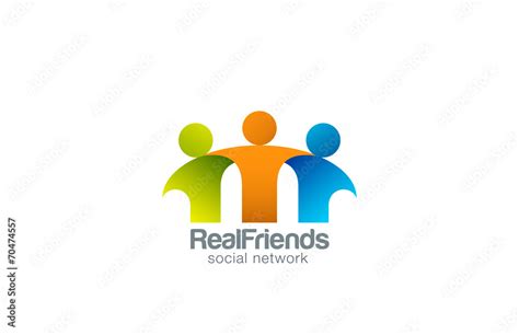 Social Network Team Partners Friends Logo Design Vector Stock Vector